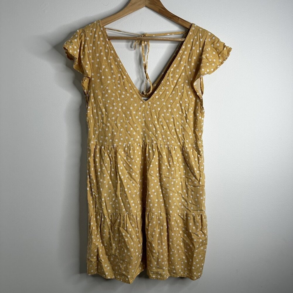 Abercrombie & Fitch Mustard Yellow Polka Dot Mini Dress